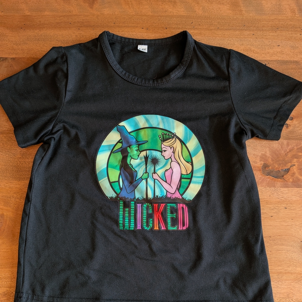 Kids Black 'Wicked' Graphic T-Shirt